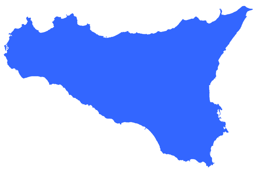 Come muoversi a Lipari senza auto — A blue shape of the Italian region of Sicily.