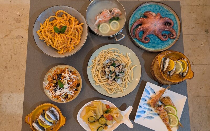 Il pesce nella cucina di Lipari: specie e preparazioni — Pasta and fish dishes photographed during Wiki Loves Sicilia 2025